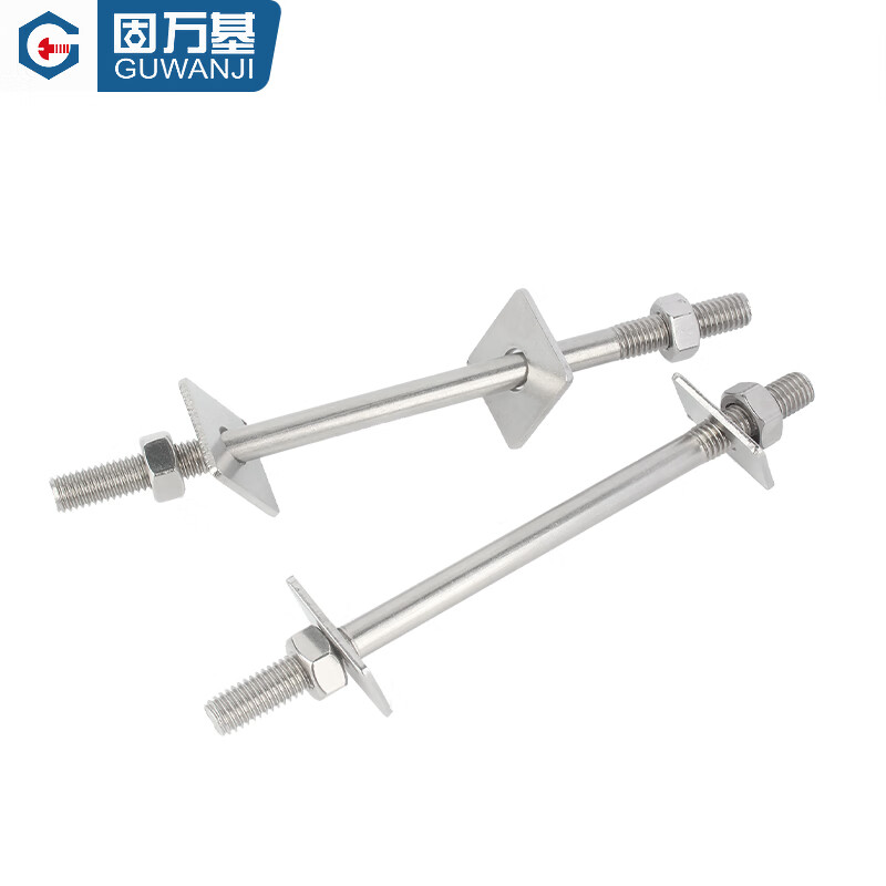 Guwanji 304 stainless steel wall screws extended double-headed bolts through screw rod two ends screw nut flat washer M3-M16 M8*200 (1 set)