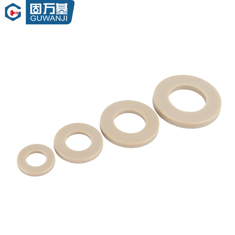 Guwanji PEEK high temperature resistant acid and alkali resistant insulating resin high strength plastic round screw flat washer gasket meson M4 (5 pieces)