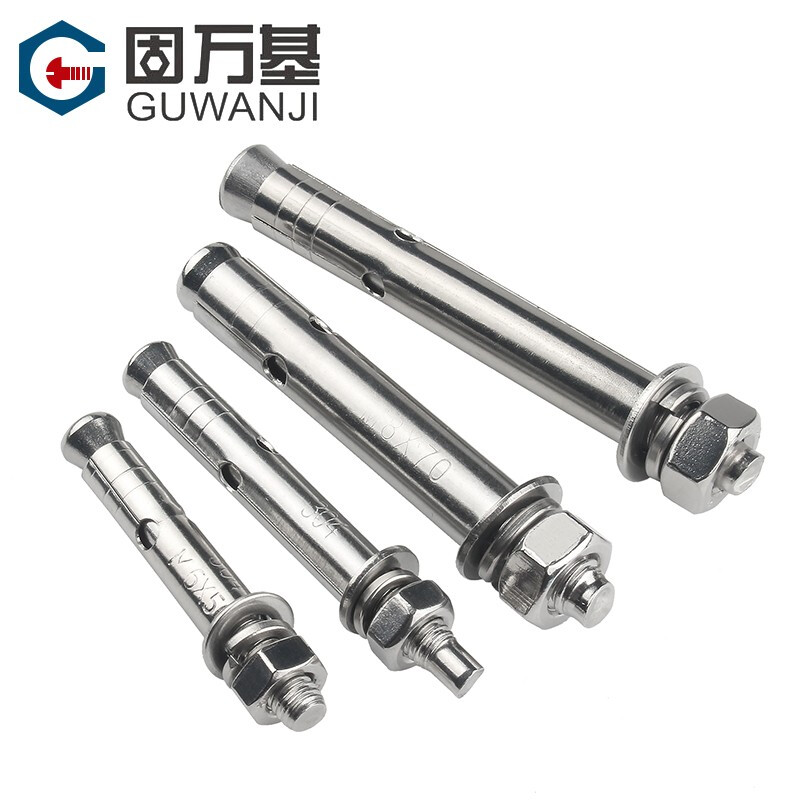 Guwanji 304 stainless steel expansion screw bolt extended pull explosion screw external expansion pipe nail explosion screw large national standard M10*100 1 piece -304 material