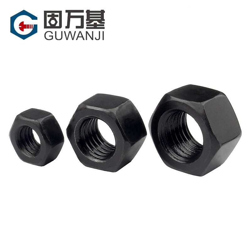 Guwanji grade 8.8 hexagonal nut grade 12.9 blackened hexagonal nut cap high strength screw nut nut set M16 5 pieces grade 8 blackened