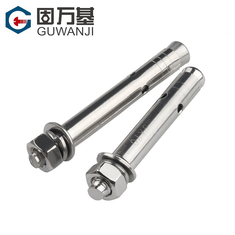 Guwanji 304 stainless steel expansion screw bolt extended pull explosion screw external expansion pipe nail explosion screw large national standard M10*100 1 piece -304 material
