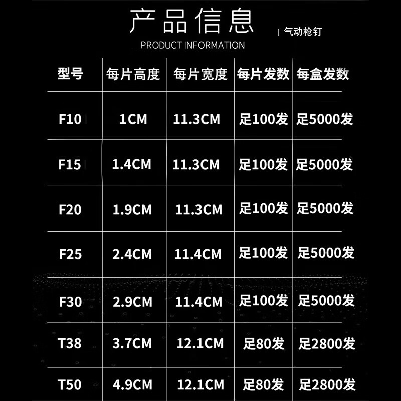 Hasdick Beijing Warehouse Delivery Gun Nail Nail Nail Nail Nail Nail T50 2800 rounds/box HKZ-125