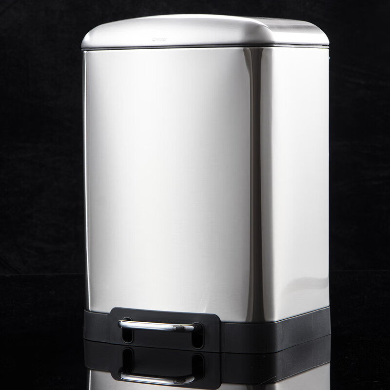 Ou Runzhe trash can pedal open lid 12L drum type stainless steel kitchen living room bedroom bathroom household double barrel mute