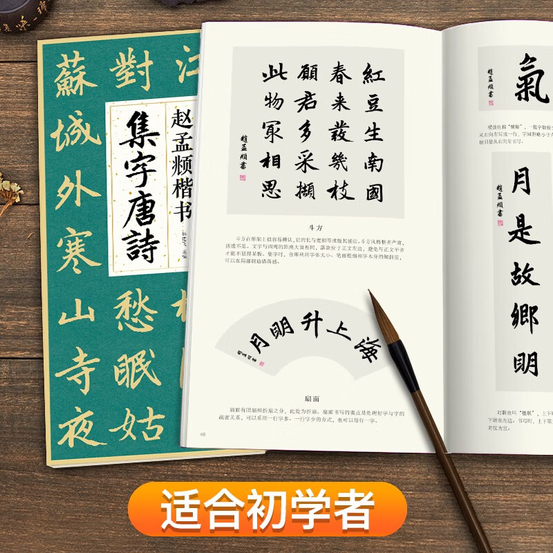 2 copies of Zhao Mengfu's regular script collection of Tang poetry and Song lyrics, simplified marginalia, and a basic tutorial for beginners in regular script. Collection of Zhao Mengfu's classic collection of inscriptions and calligraphy, a collection of ancient poems and lyrics, and a collection of calligraphy practice calligraphy for regular script writing and calligraphy for students.