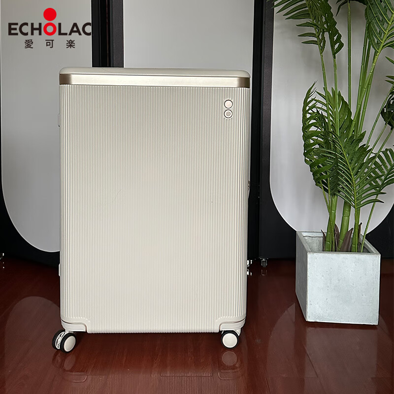 Echolac star's same large-capacity suitcase for overseas travel suitcase Dynasty scratch-resistant trolley case milk tea gray 20 inches PC142