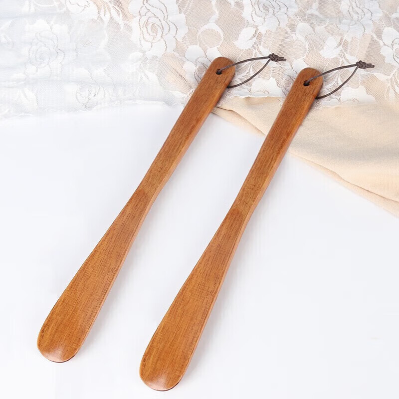 TaTanice shoehorn solid wood long handle shoehorn shoe puller birthday gift for the elderly to put on shoes without bending over to lift the shoe