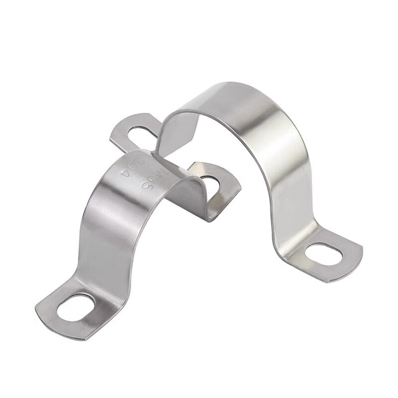 Jinchao 304 stainless steel u-shaped buckle pipe clamp clamp fixing piece saddle clamp water pipe clamp M89 (1 piece) thickened