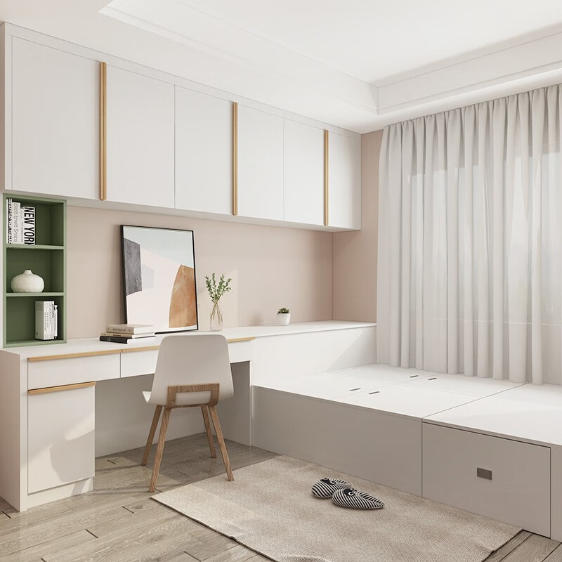 KUKA Home Furnishing (KUKA) customized Japanese-style tatami bed cabinet integrated bedroom er children's room customized overall wardrobe simple cream style second bedroom Customized intention fee please contact customer service for details