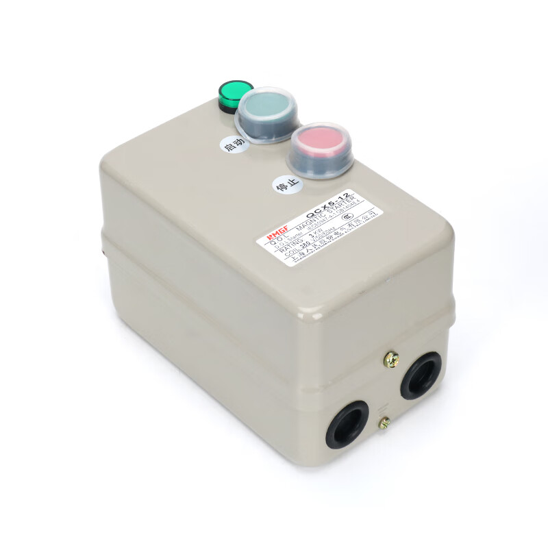 Magnetic starter switch 380v three-phase motor overload phase loss protector crusher fan water pump starting box mechanical with button-send waterproof cover overload protection 4KW 4KW 380V