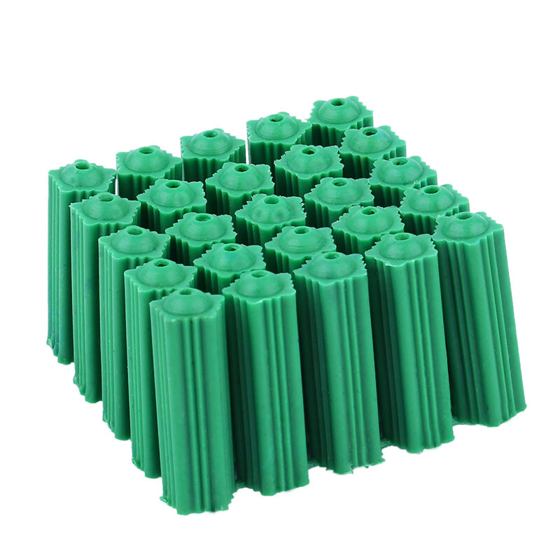 Construction green plastic expansion tube 6mm self-tapping screw rubber plug wall plug expansion plug 6cm rubber granules plastic expansion glue plug M6 6mm 25 pieces per set