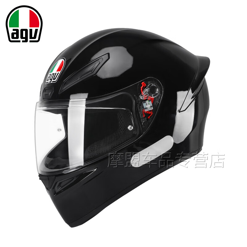 AGV K1 S helmet motorcycle motorcycle full-face wide-angle ventilated all-season lightweight cycling and running helmet for men and women new 3C certification shipped from Jingdong warehouse BLACK bright black L (57-58 head circumference recommended)