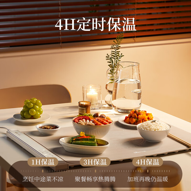 Bear Folding Warming Chopping Board Food Insulation Plate Hot Chopping Board Silicone Heating Plate Table Mat Chopping Board Multi-Function Heating Pad Flexible Panel Thawing Warm Milk BWB-N04Q1