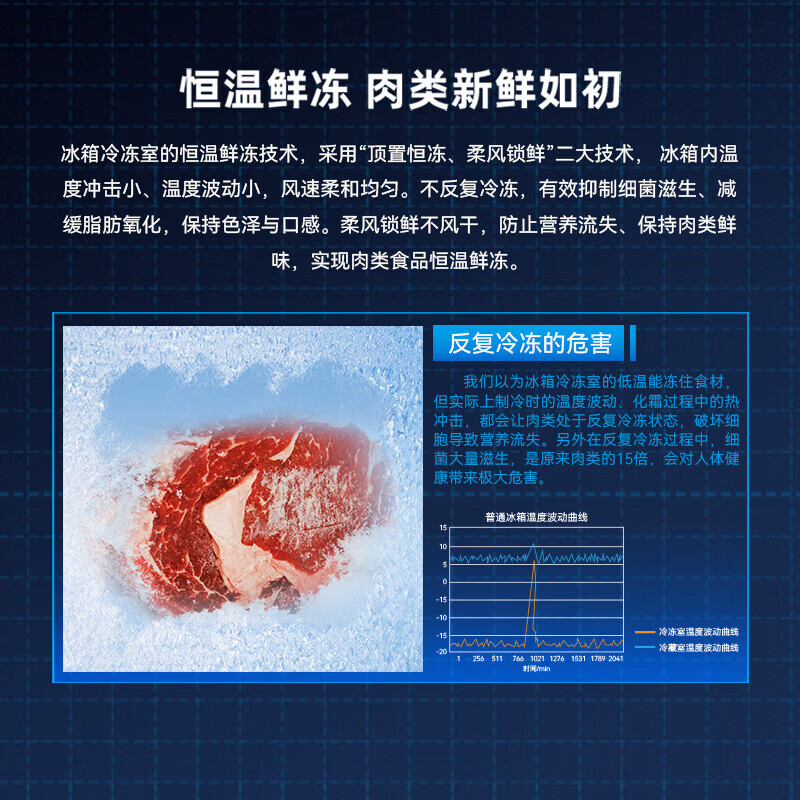 MeiLing dual system 60cm zero-flat embedded line refrigerator of the same style 506/507 liters household cross four-door ultra-thin double frequency conversion color crystal glass door refrigerator BCD-506WP9BDZ constant temperature fresh frozen Shuguangjin