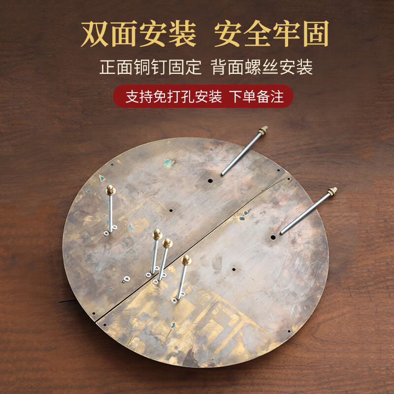 Chengjia antique door lock handle hand-style copper door knocker villa courtyard wooden door bolt latch handle 30cm ordinary bronze color (base card 1.5mm)