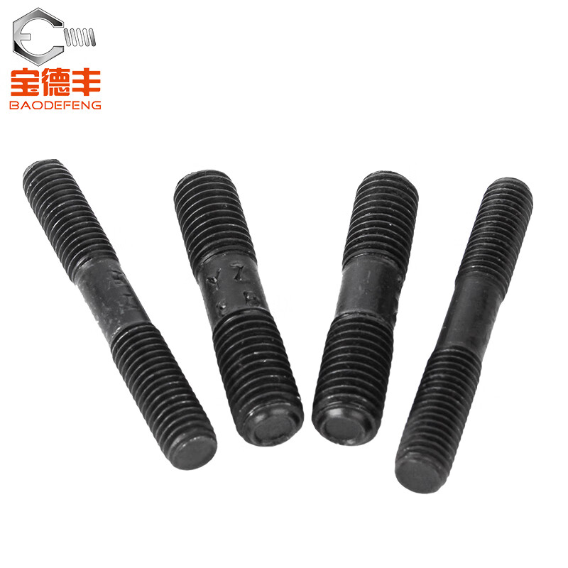 Baodefeng grade 8.8 blackened double-head screws stud bolts GB901 double-head studs high-strength screws M30*130 (2 pieces)