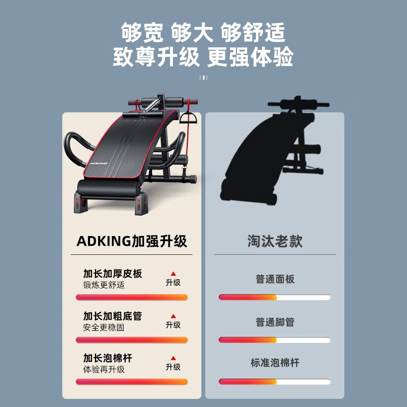 ADKING sit-ups fitness equipment auxiliary sit-up board abdominal fitness device home multi-functional sports abdominal muscle board shock-absorbing type - red