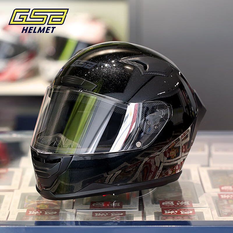 GSB motorcycle helmet winter anti-freeze and warm 3C electric vehicle motorcycle commuter pedal helmet men's and women's helmet gsb371 flash black with transparent lens + SF Express L (56-57 head circumference recommended)