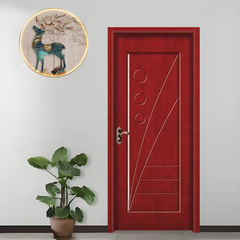 Oak solid wood door bedroom door walnut wood door interior door painted door new Chinese style room set door customization rubber wood solid wood painted door 2 styles
