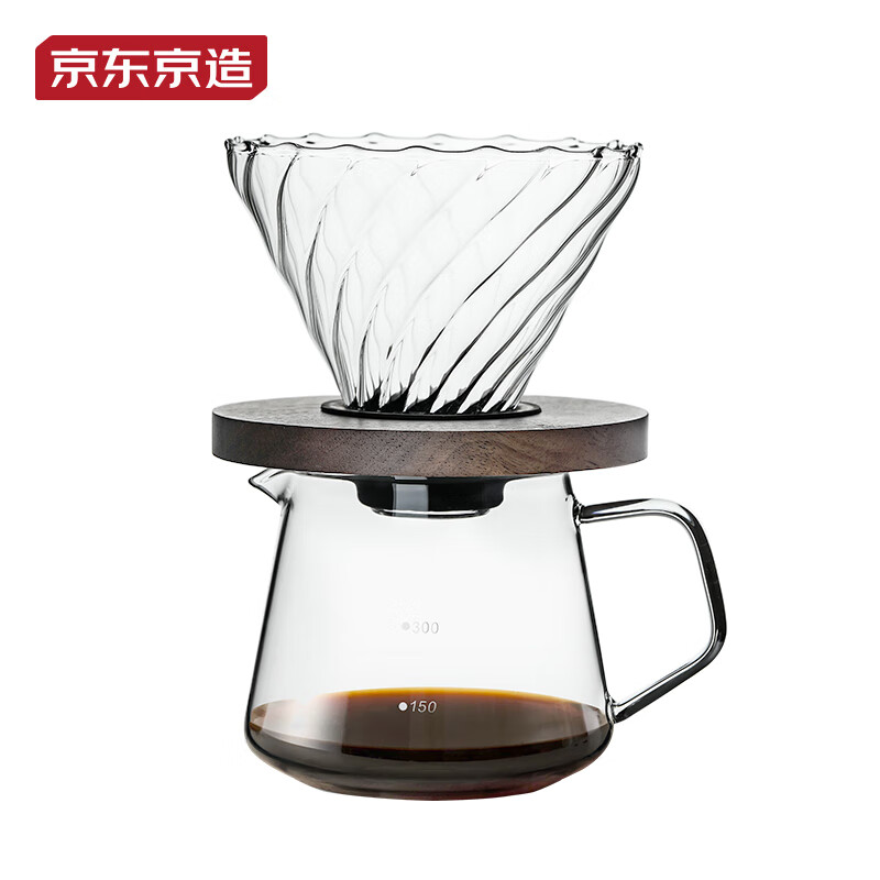 Made in Tokyo, hand-brewed coffee pot, cold-resistant tropical scale sharing pot, swirl texture cold brew filter cup set
