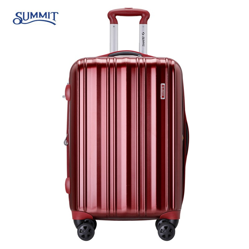 Shamit suitcase has large capacity and can be expanded. Pure PC material imported from Germany, silent universal wheel travel trolley case PC154, burgundy, expandable to 22 inches, medium and short distance 59L, needs to be checked in