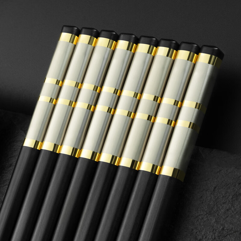 Millennium Lovewood high-grade alloy chopsticks antibacterial, non-slip and anti-mildew, high-end home hotel tableware with high temperature resistance 10 pairs hjk0125