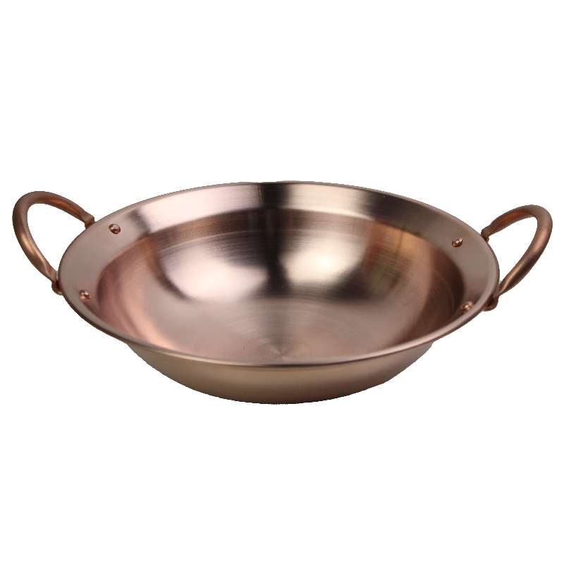 Tongweiju copper pot brass pot red copper pot dry pot double-eared copper hot pot alcohol copper hot pot shabu hot pot spicy dry pot red copper/pot 30cm/5-8 people