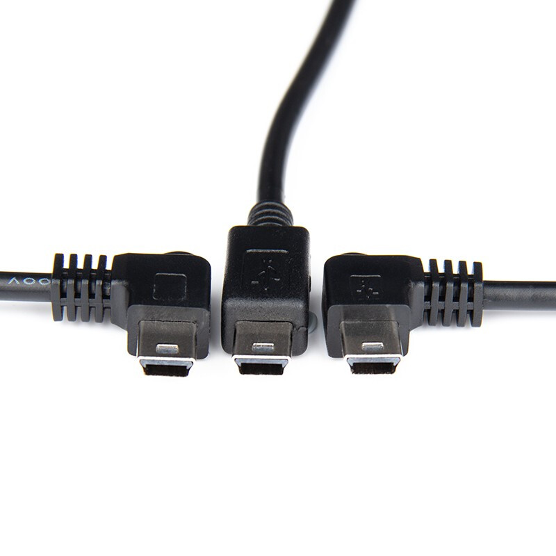 MIXSAS driving recorder power cord, USB interface cable power supply to plug car universal extended charging cable 3.5 meters MINI-left elbow with crowbar wire buckle