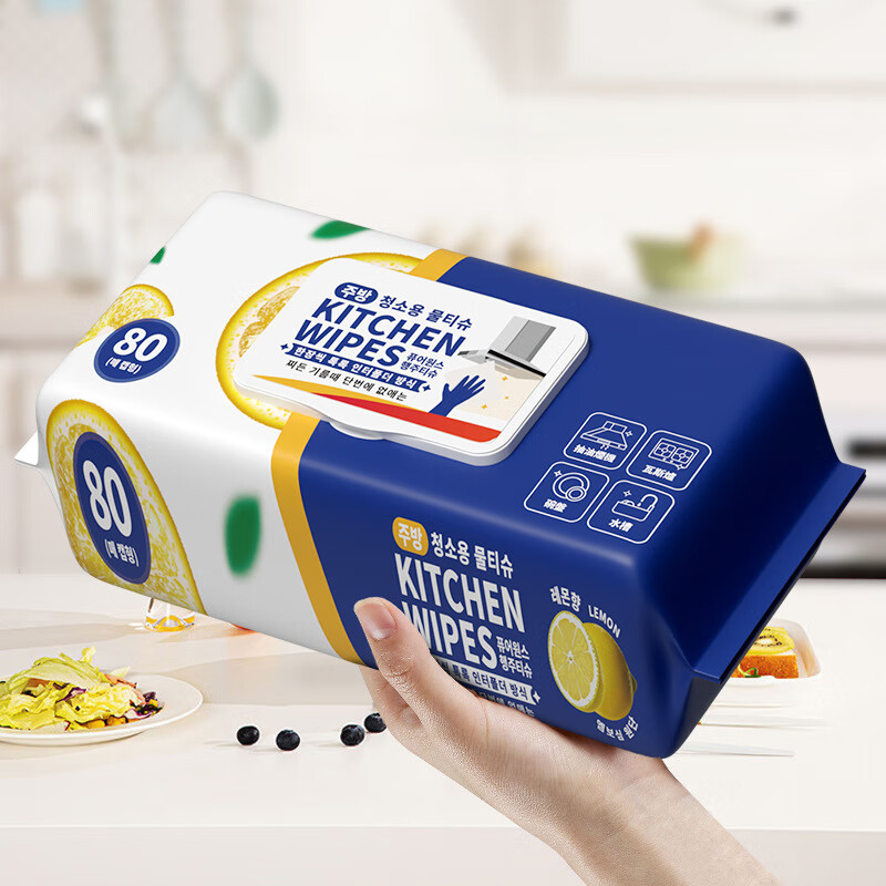 Jianhe Kitchen Cleaning Wet Wipes Disposable Grease Removal Rags Larger Thickened Washable Lazy Rags 80 Draws 400 Draws - 5 Large Packs - Avocado 20*20cm