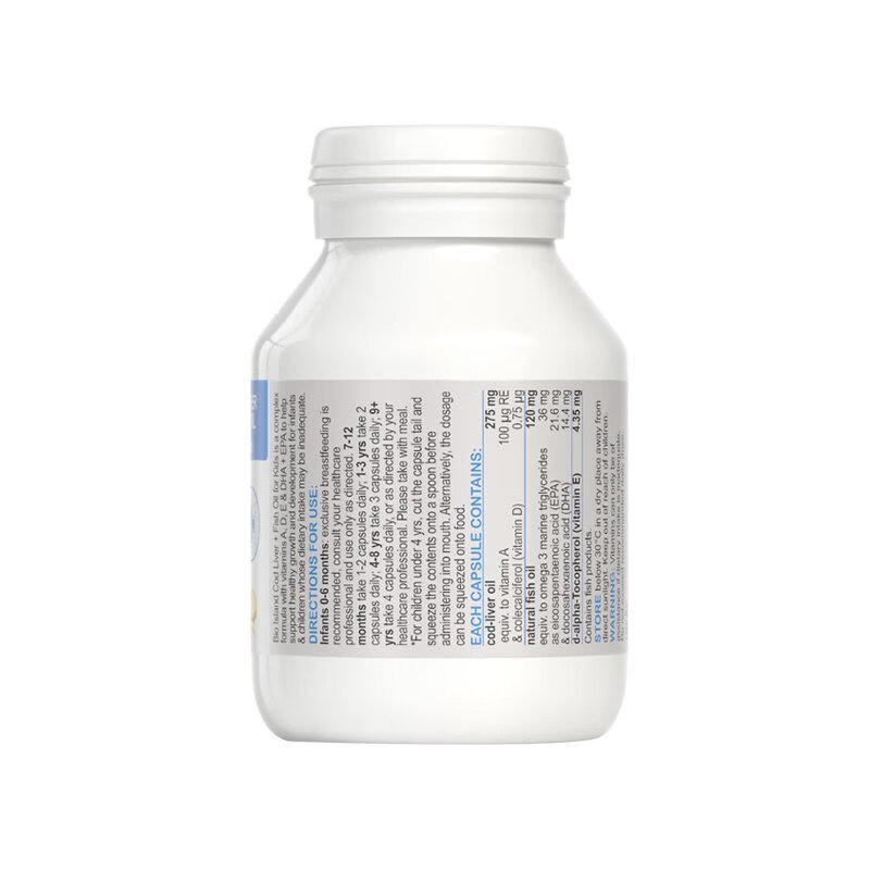 Bio Island deep-sea cod liver oil for infants and young children 90 capsules DHA+VD bonded fast release April 2028 cod oil DHA capsules 90 capsules vitamin E