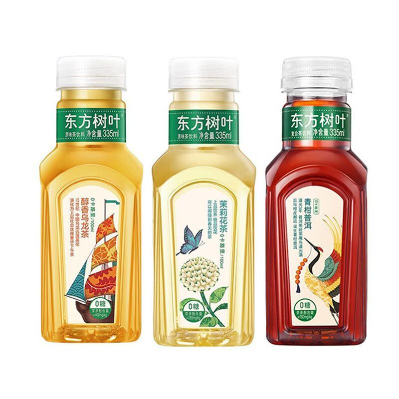 Nongfu Spring Oriental Leaf Jasmine Tea Green Mandarin Pu'er Sugar-free Tea Beverage Small Bottle Drink 24 Bottles 335ml Jasmine/Green Mandarin 12 Bottles Each