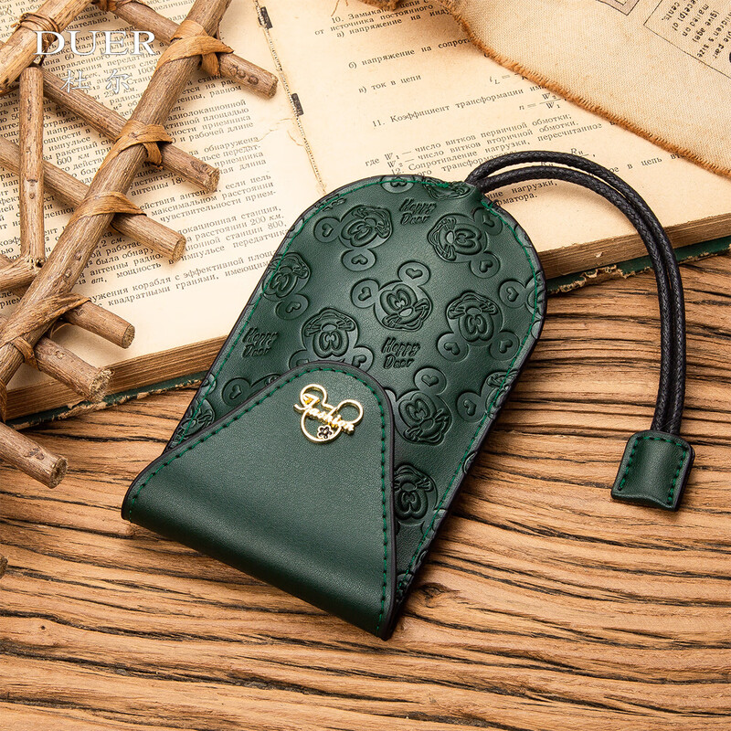 Dürr cowhide car key bag women's cowhide large capacity key bag simple remote control storage bag men's key buckle black