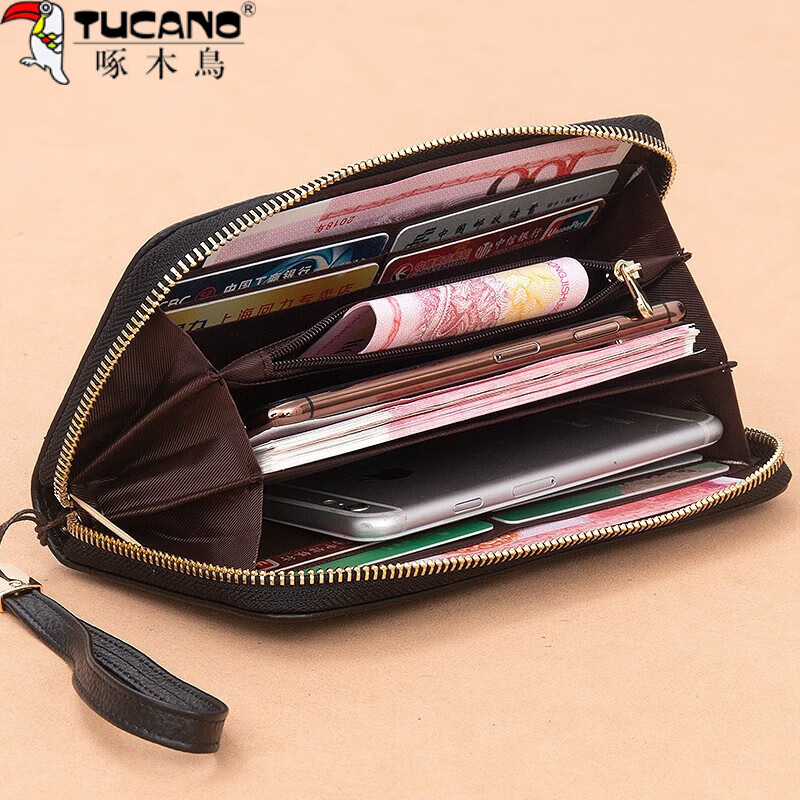 Woodpecker (TUCANO) Wallet Women's Long Valentine's Day New Genuine Leather Clutch Women's Black