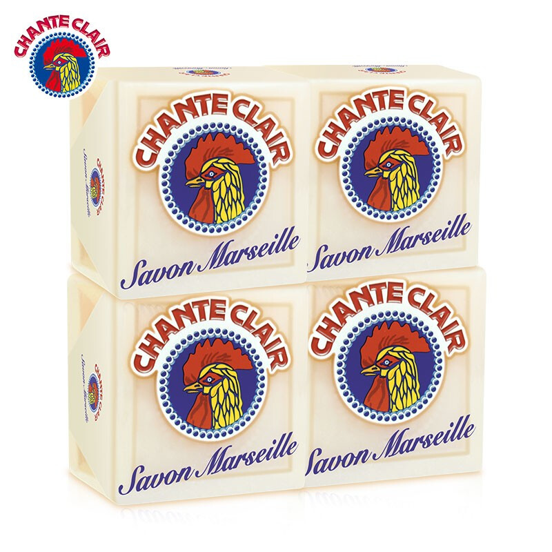 CHANTE CLAIR Marseille Laundry Soap Rooster Head Laundry Soap Imported Handmade Soap Underwear Soap Chicken Head Soap Old Soap Marseille Laundry Soap 300g*4 Pieces