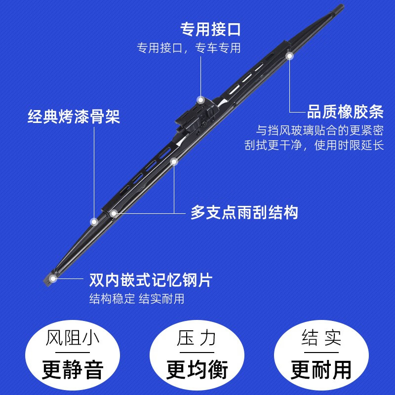 Blue is called Changan Yidong wiper with boned Yidong plus wiper blade strip original original factory Yidong xt wiper front and rear Yidong / Yidong xt2012-19 model 24-18 inches
