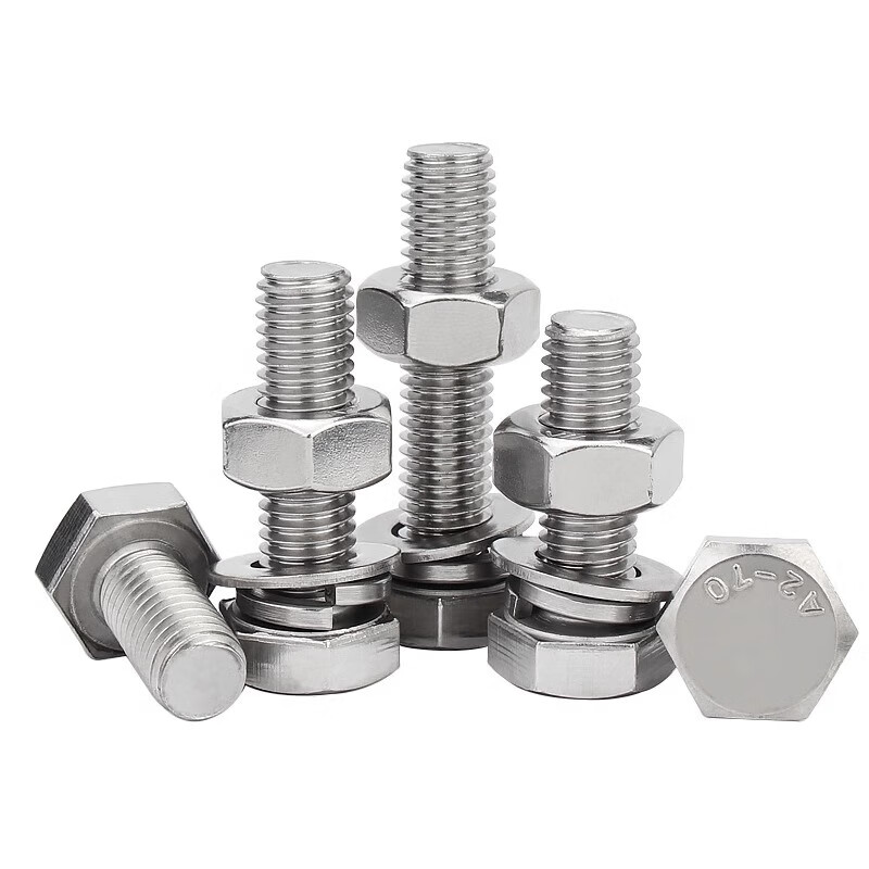 Jinchao external hexagonal bolt 304 stainless steel screw nut set complete screw M4M5M6M8M10M12M16 M5*20-10 sets
