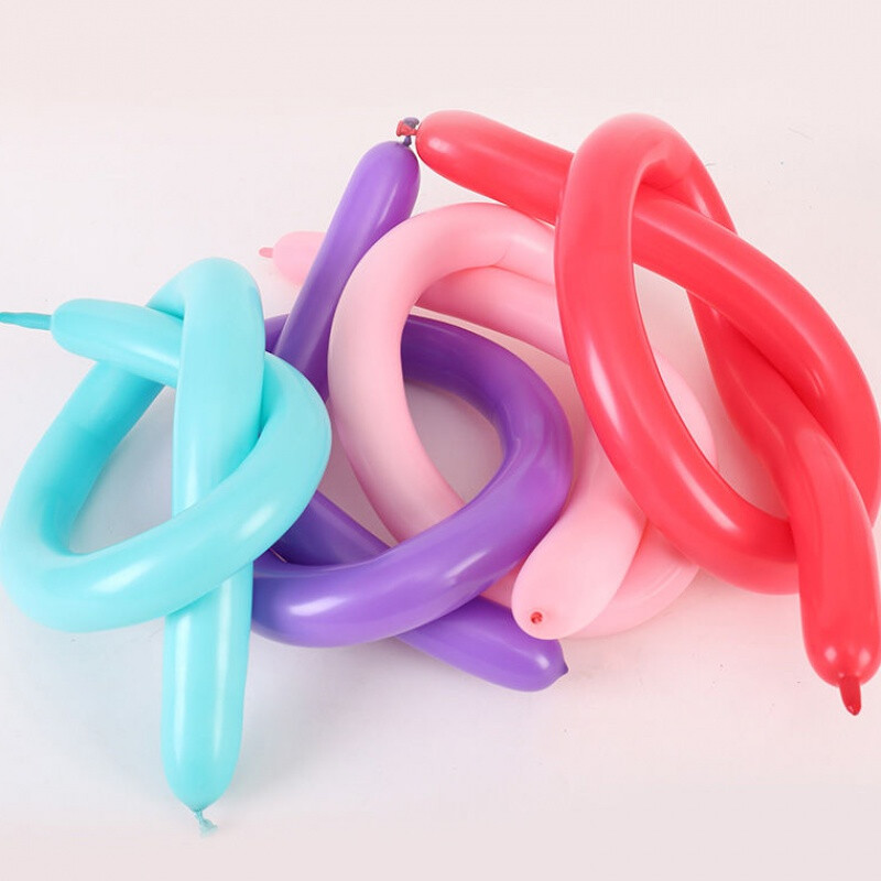 Jingtang long magic balloon holiday decoration children's day creative shape balloon mixed color 100 pieces with inflatable tube