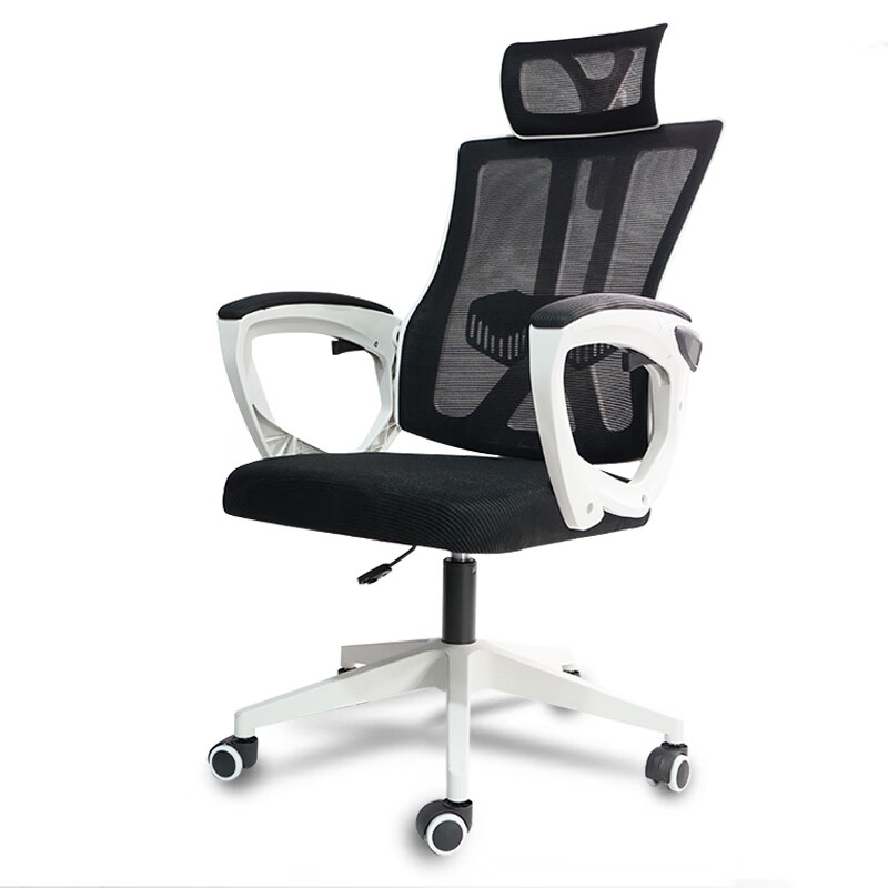 Wenstan computer chair lift office chair ergonomic employee gaming chair with pulleys white frame black mesh pulleys reclining model RT-858