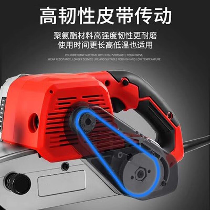 Construction inversion sanding belt machine, portable sanding machine, mini surface sanding machine, small sandpaper machine, polishing machine, woodworking household, 4-inch aluminum body sanding belt machine + 5 sanding belts (paper box)