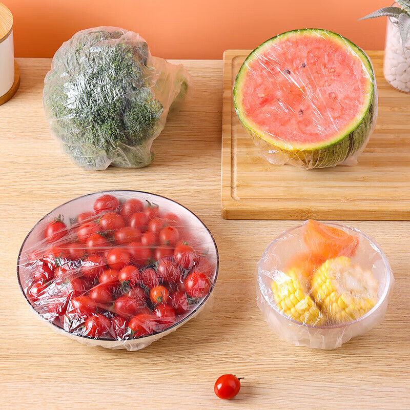 Baijie cling film cover 200 pieces, food grade PE elastic mouth leftovers disposable cling film cover bowl cover universal