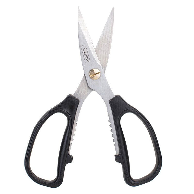 Deli household powerful scissors stainless steel multifunctional kitchen scissors civilian scissors hand tools 195mm household powerful scissors 175mmDL2614