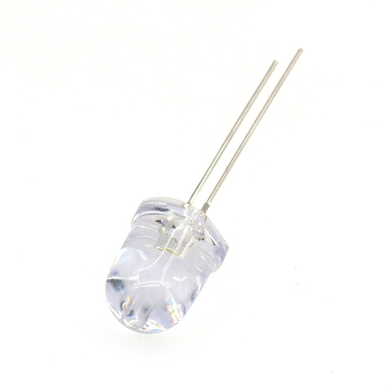 TaoTimeClub 10MM/F10 round head LED light, light-emitting diode light, ultra-bright light-emitting tube, lamp beads, 10mm white-emitting blue light (10 pcs)