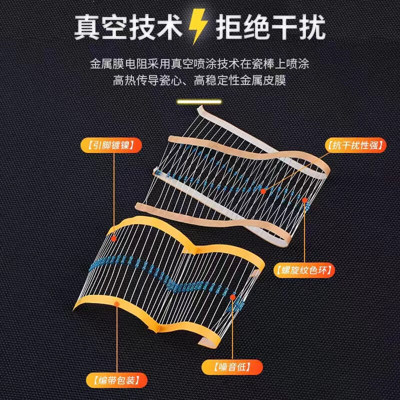 Noran 3W metal film resistor 1% color ring 10M (10 pieces)