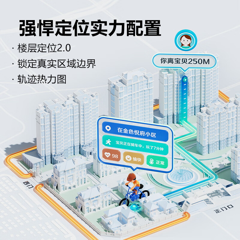 Little Genius Phone Watch Z9 Body Temperature Monitoring Smart Watch Boys, Girls, Students and Children 4G Video Photography Dual Camera Positioning Cardamom Purple Men's and Women's Watch