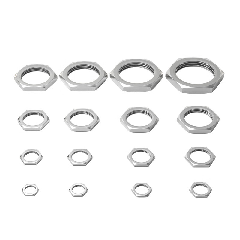 Fengji 304 stainless steel hexagonal thin nut root female water tank joint locking piece faucet lock and cap British pipe thread nut M15*1.5 (opposite side 19, thickness 4) - 2 pcs