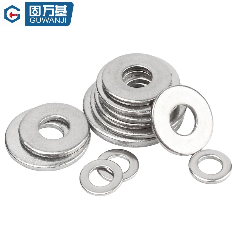 Guwanji 304 stainless steel flat washer round ultra-thin metal washer plus thickened screw flat washer meson washer M5x16x1 50 pieces