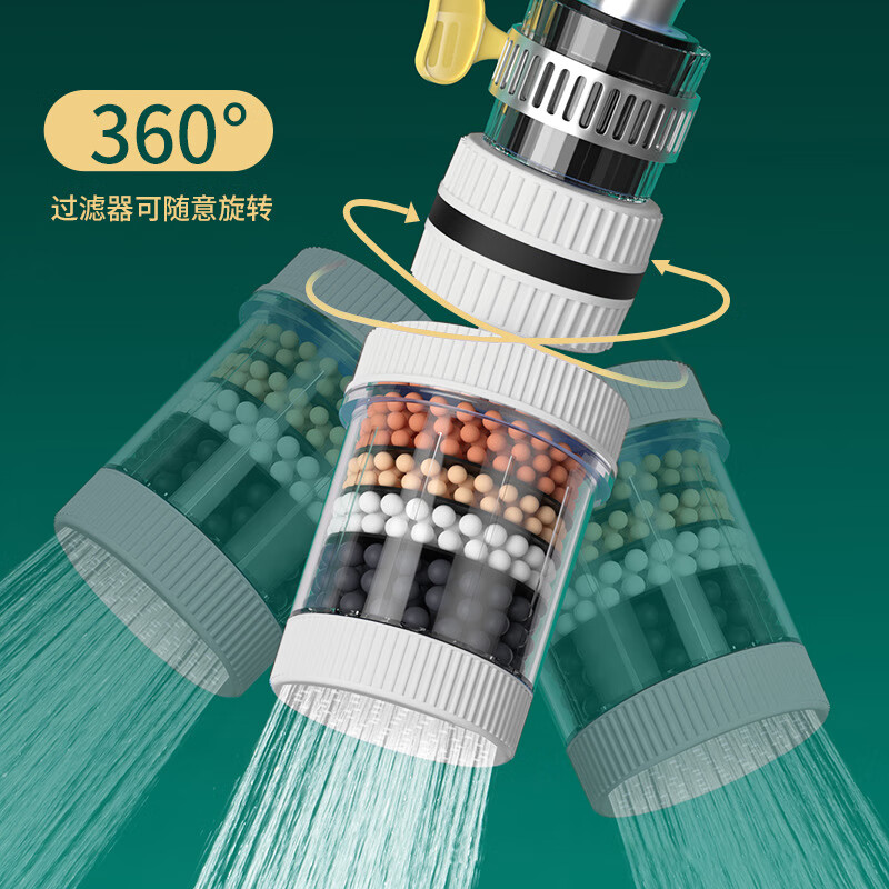 Baijie faucet filter rotatable faucet extender anti-splash faucet anti-splash head white 2 pieces + 10 filters