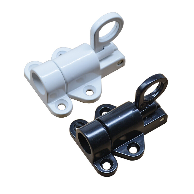 IGIFTFIRE thickened aluminum alloy automatic latch lock sliding door surface-mounted aircraft latch lock door bolt spring door and window self-closing lock buckle silver