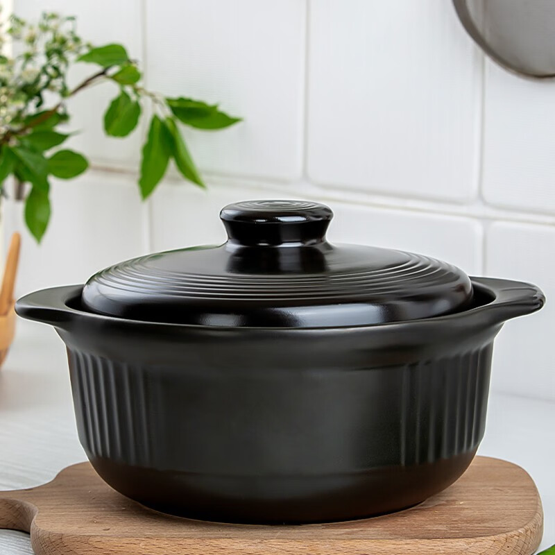 UMIZILI casserole, high temperature resistant dry-burning non-cracking stew pot, household gas large capacity stew pot, ceramic casserole, commercial stone pot, stew pot 3300ML (suitable for 3-5 people)