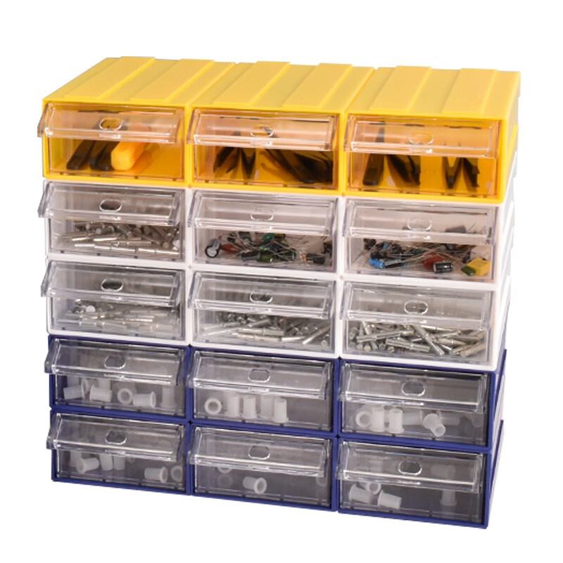 Zhengdong parts box drawer-type plastic storage box screw accessories box combined plastic tool box 6# white through 15 pcs