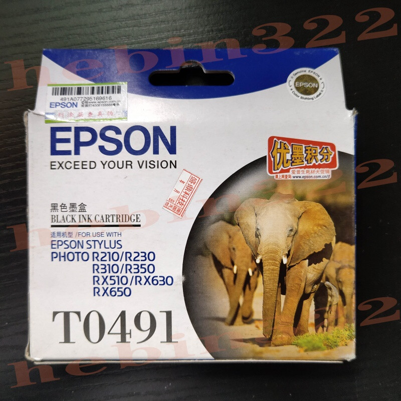 Original T0491 R210/R230/E310/R350/RX510/630 printer cartridge ink T0491 black box